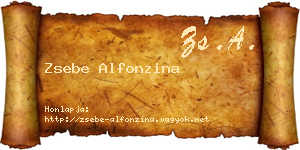 Zsebe Alfonzina névjegykártya